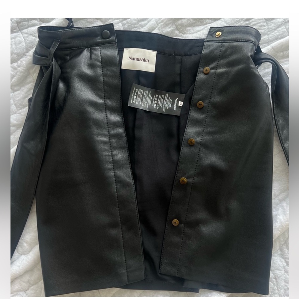 NANUSHKA Vegan Leather Meda Belted Mini Skirt - Picture 4 of 13